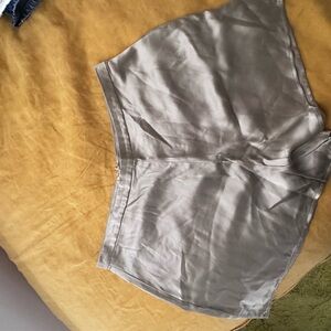 Reformation green High-Rise Satin-Look Shorts